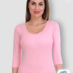SELFCARE Pack Of 2 Round Neck Thermal Cotton Tops-image-63