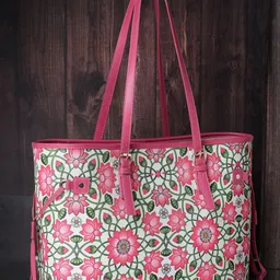 Sangria Floral Printed Tote Bag-image-11