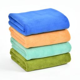 Yellow Weaves Blue & Green 4 Pieces 400 GSM Quick-Dry Hand Towels-4