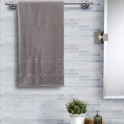 MASPAR Grey Printed 550 GSM Cotton Jacquard Bath Towel-image-87