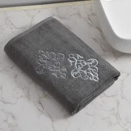Cotton Bolls Textiles Grey Cotton 650 GSM Embroidery Bath Towel-image-84