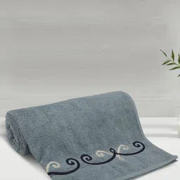 LUSH & BEYOND Blue & Black Pure Cotton 500 GSM Bath Towel-picture-11