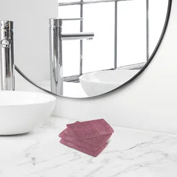 Himeya Plum Red 4 Pieces Anti-Bacterial 300 GSM Terry Cotton Face Towels-0