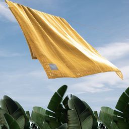 Doctor Towels Yellow & Grey Striped Banana 380 GSM Double Cloth Anti Odor Bath Towel-image-58