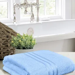 Home Fresh Blue Solid Pure Cotton 400 GSM Home Essential Bath Towel-picture-50