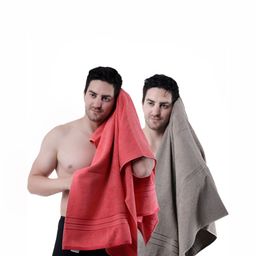 Dollar Socks Brown & Pink 2 Pieces Cotton 600 GSM Bath Towels-29