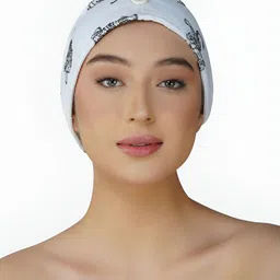 RANGOLI Grey & White Printed Cotton 400 GSM Bath Wrap Towel-18