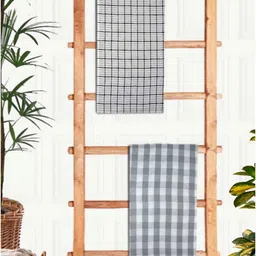 Athom Living Grey & White 2Pieces  Printed Cotton 210 GSM Bath Towels-image-63