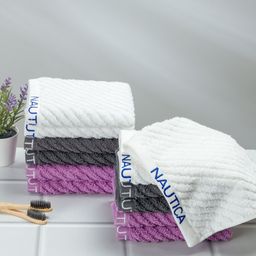 Nautica Set Of 12 Solid Cotton 600 GSM Face Towels-7