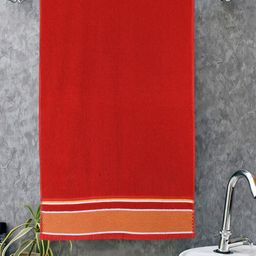 ROMEE Red Solid 500 GSM Cotton Bath Towel-picture-2