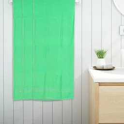 Kuber Industries Set Of 3 Green Solid Pure Cotton 400 GSM Bath Towels-40