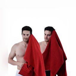 Dollar Socks Red 2 Pieces Cotton 600 GSM Bath Towel-image-47