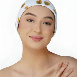 RANGOLI Beige & White Leopard Printed Pure Cotton 500 GSM Hair Wrap Towel-image-2
