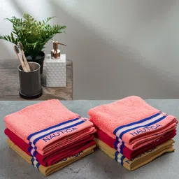 Nautica Coral Pink & Burgundy 12 Pieces Pure Cotton Zero Twist 500GSM Face Towels-35