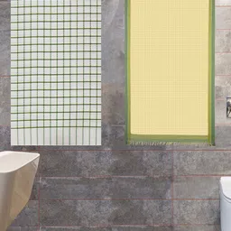 Athom Trendz White & Yellow 2-Pieces Self-Designed 210 GSM Pure Cotton Bath Towels-image-98