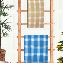 Athom Living Brown & Blue 3Pieces Printed Cotton 210 GSM Bath Towels-image-53