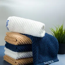 Nautica Set Of 6 Solid 500 GSM Pure Cotton Hand Towels-image-53