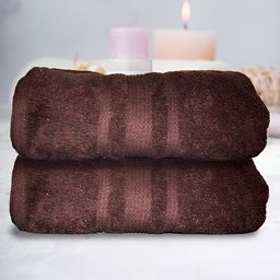 Athom Living Brown 2 Pieces Terry Cotton 500 GSM Bath Towels-image-27