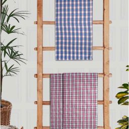 Athom Living Blue & Pink 3 Printed Cotton 210 GSM Bath Towel-image-70