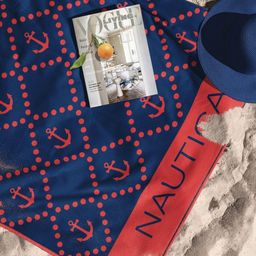 Nautica Red & Blue 1 Printed Cotton 600 GSM Bath Towel-image-15