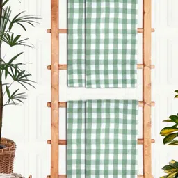 Athom Living Green & White 4 Pieces Printed Cotton 210 GSM Bath Towel-picture-10
