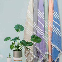 MUSH Green and Lavender 2 Pieces 250 GSM Striped Bath Towels-11