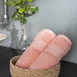 DDecor Set Of 2 Peach Solid 500 GSM Pure Cotton Hand Towels-image-76