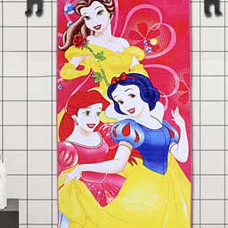 Kuber Industries Kids Pink & Yellow Printed 120 GSM Cotton Bath Towels-36