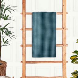 Athom Living Blue & White Printed Cotton 210 GSM Bath Towel-32