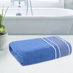 Kuber Industries Blue & White Striped Cotton 150 GSM Bath Towel-image-78