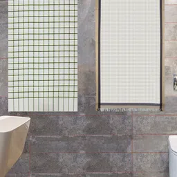 Athom Trendz Green & Grey 2-Pieces Checked Pure Cotton Bath Towels-image-41