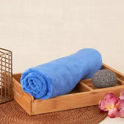 Black gold Premium 2-Pcs Blue 300 GSM Microfiber Quick Dry Bath Towels-image-24