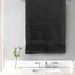 Home Fresh Charcoal Grey Solid 550 GSM Pure Cotton Classic Plus Bath Towel-1