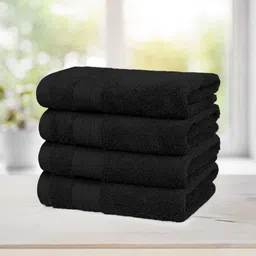 MYTRIDENT Black 4 Pieces Cotton 500 GSM Highly Absorbent Hand Towels-8