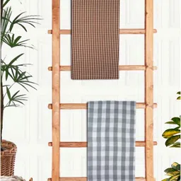 Athom Living White & Brown 2Pieces Printed Cotton 210 GSM Bath Towels-image-50