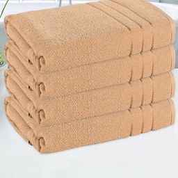 Kuber Industries Brown 4 Pieces Striped Cotton 150 GSM Bath Towel-image-97