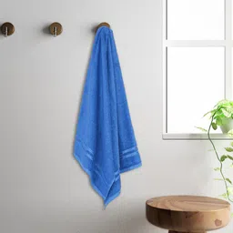 Welspun Navy Blue  Solid 380GSM Pure Cotton Bath Towels-5