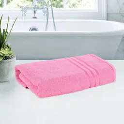 Kuber Industries Pink Striped Cotton 144 GSM Bath Towel-30