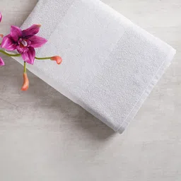 Pure Home and Living White Solid 600 GSM Cotton Bath Towel-picture-30