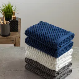 Nautica Set Of 6 Solid 600 GSM Pure Cotton Quick Dry Technology Hand Towels-21