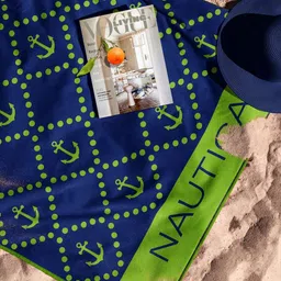 Nautica Green & Blue 1 Printed Cotton 600 GSM Bath Towel-image-16