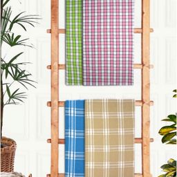 Athom Living Green & Blue 4 Printed Cotton 210 GSM Bath Towel-picture-13