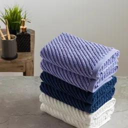 Nautica Set Of 6 Solid 600 GSM Pure Cotton Quick Dry Technology Hand Towels-24