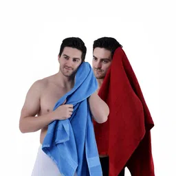 Dollar Socks Red & Blue 2 Pieces Cotton 600 GSM Bath Towels-image-81