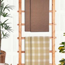 Athom Living Brown & White 4 Printed Cotton 210 GSM Bath Towel-image-19