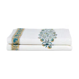 India Circus by Krsnaa Mehta Yellow & White 2 Pieces Printed Cotton 170 GSM Hand Towels-image-84