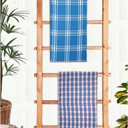 Athom Living Blue & White 2Pieces Printed Cotton 210 GSM Bath Towels-image-81