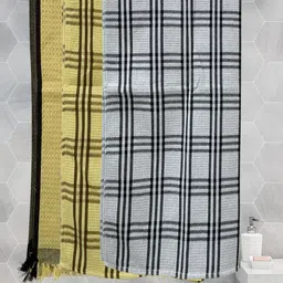 Athom Trendz Pack Of 3 Checked Pure Cotton 210 GSM Bath Towel-image-42