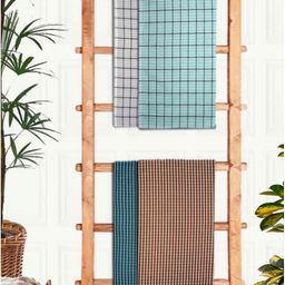 Athom Living Blue & White 4 Printed Cotton 210 GSM Bath Towel-image-88