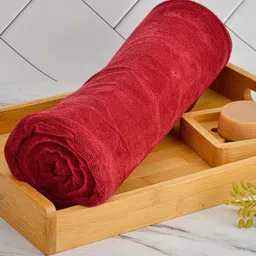 Aura Maroon Absorbent UltraSoft Anti-Fade 400 GSM Bath Towel-54
